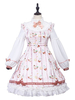 Classci Lolita OP - Kleid mit Spitzenrüsche und Spitzenverzierung in Weiß Lolita - Einteiliges Kleid