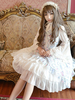 Classic Lolita Kleid JSK Antike Uhr bedruckte Chiffon gerüschten Bogen geschichteten Lolita Jumper Rock