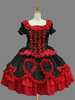 Classic Lolita Kleid OP rot Lolita Kleid Baumwolle Kurzarm Rüschen Bow Lolita einteiliges Kleid