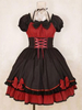 Classic Lolita OP Dress Rüschen Schwarz Kurzarm Lolita One Piece Dresses