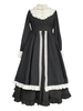 Classic Lolita OP Kleid Rüschen Spitze Knopf Schwarz Rüschen Lolita One Piece Kleider