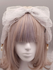 Classic Lolita Stirnband Angel Street Bow Pearl Grau Lolita Haarschmuck