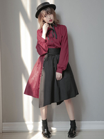Classsic Lolita OP Kleid Langarm Langarm Unregelmäßiger Saum Einteiliges Kleid