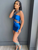Club Kleid für Frauen Blau Halfter Ärmelloses Polyester Backless Sexy Bodycon Kleid