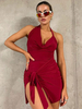 Club-Kleid Sexy ärmelloses Polyester-rotes sexy Kleid