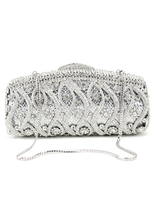 Clutch Handtaschen Hochzeit Glitter Silber Braut Geldbörsen Kette Armband luxuriöse Prom Abend Taschen