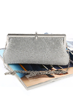 Clutch-Taschen; die Braut Silber Strass Perlen Abend Party Handtaschen