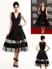 Cocktail-Kleid mit V-Ausschnitt in Schwarz Kleider für Hochzeitsgäste
