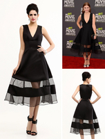 Cocktail-Kleid mit V-Ausschnitt in Schwarz Kleider für Hochzeitsgäste