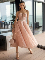 Cocktailkleid elegantes A-Linien-Partykleid mit Herzausschnitt