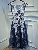 Cocktailkleid 2025 Elegant A Line Knielangen Jewel Neck Lace Homecoming Party Kleider