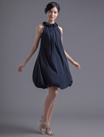 Cocktailkleid aus Chiffon in Dunkelblau Kleider für Hochzeitsgäste