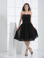 Cocktailkleid aus Chiffon in Schwarz