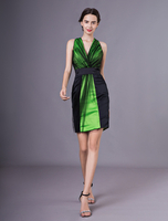 Cocktailkleid aus Satin mit V-Ausschnitt Kleider für Hochzeitsgäste Milanoo