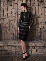 Cocktailkleid aus Spitze in Schwarz Kleider für Hochzeitsgäste Milanoo
