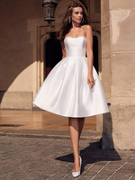 Cocktailkleid elegant kurz Herzausschnitt Satinstoff