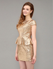 Cocktailkleid mit Pailletten in Golden