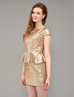 Cocktailkleid mit Pailletten in Golden