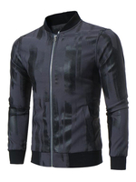Collegejacke gemischten Baumwollen mit Print und Stehkragen im casualen Stil Normal
