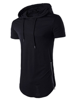 Cool T-Shirt aus gemischten Baumwollen mit Kapuze und kurzen Ärmeln für Alltag im casualen Stil REGULAR FIT für Herren
