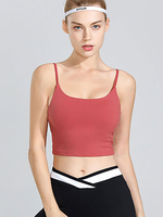Coral Red Cami Top für Frauen Jewel Neck Ärmellose Polyester Casual Camis