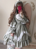 Country Lolita OP Dress Blaue Rüschenknöpfe Lolita One Piece Dresses