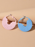 Creolen blau und rosa aushöhlen Frauenschmuck