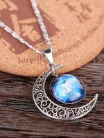 Crescent Moon Anhänger Halskette Frauen Galaxy Drop Halskette Schmuck