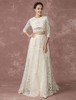 Crop Top Spitze Hochzeitskleid Rückendesign Taschen Brautkleid Viertel Ärmel Gericht Zug Brautkleid Milanoo