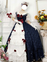 Customized Sweet Lolita OP Kleid Schneewittchen Blumendruck Kurzarm Neverland Bows Rüschen White Tea Party Lolita Einteilige Kleider