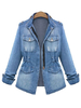 Damen Jacke für Sommer Denim in Blaumit Taschen für Damen
