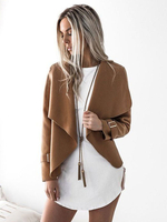 Damen Jacke gemischten Baumwollen im casualen Stil mit langen Ärmeln Vordere Öffnung für Abend und Damen