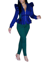 Damen 2020 Jacke für Straßen-Style und Herbst in Jägergrün im schicken & modischen Style 2020 Polyester mit langen Ärmeln und Schößchen