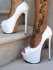Damen 2022Peeptoes aus in Weiß im Slip-On Style mit Stilettos