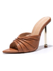 Damen Absatz Pantoletten Stiletto-Absatz Slip On PU-Leder Kaffeebraune Pantoletten