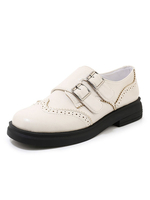 Damen Akademische Loafers Round Toe Freizeitschuhe Mit Schnallen