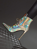 Damen Ankle Boots Blond Leder Pointed Toe Stiletto Heel Laser Booties