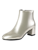 Damen Ankle Boots Karree Zip Up Chunky Heel Booties