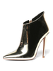 Damen Ankle Boots Light Gold Leder Spitze Zehen Stiletto Heel High Heel Booties