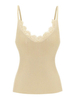 Damen Aprikose Cami Top Träger Hals Spitze Polyester Rückenlos Sexy Camis
