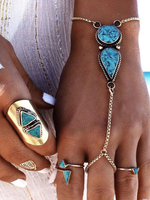 Damen Armband Metall in Silbern Drops Design Armkette im Boho-Style für Damen