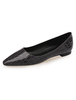 Damen Ballett Flaches Dunkel grau Quadratische Zehe Steinmuster Slip On Pumpen 2020