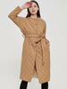 Damen Baumwollmäntel Black Jewel Neck Front Button Lange Ärmel Wärmeerhaltung Winter Long Quilted Coat Oberbekleidung