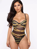 Damen Black Bodysuit Ärmellose rückenfreie transparente Träger Hals Polyester Tie Dye Sexy Top