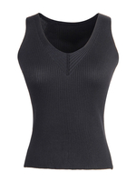 Damen Black Cami Top Polyester Ärmelloses Top Casual Camis