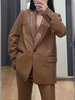 Damen Blazer Jacke Turndown Collar PU Jacke