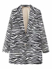 Damen Blazer Modern Turndown Collar Langarm Zebra Print Polyester Casual Coat