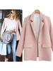 Damen Blazer Modern Turndown Kragen Langarm Polyester