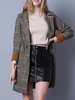 Damen Blazer Polyester-Baumwolle Plaid Umlegekragen Taschen Lange Ärmel Frauen Outwear