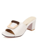 Damen Block Heel Mules Lackleder Burgund Open Toe Plus Size Schuhe